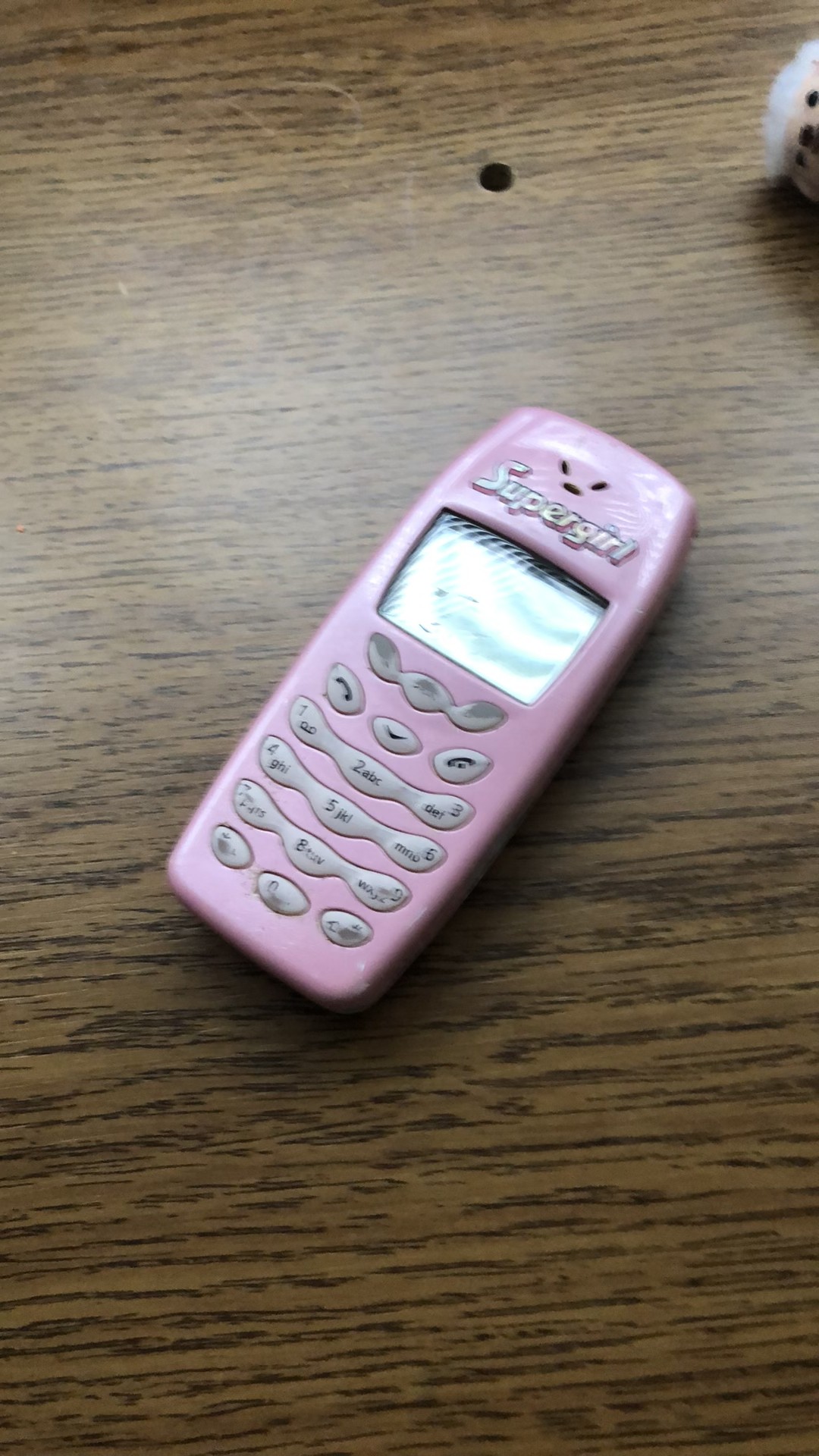 Supergirl Pink Toy Cell Phone Vintage Style Kids Pretend Play