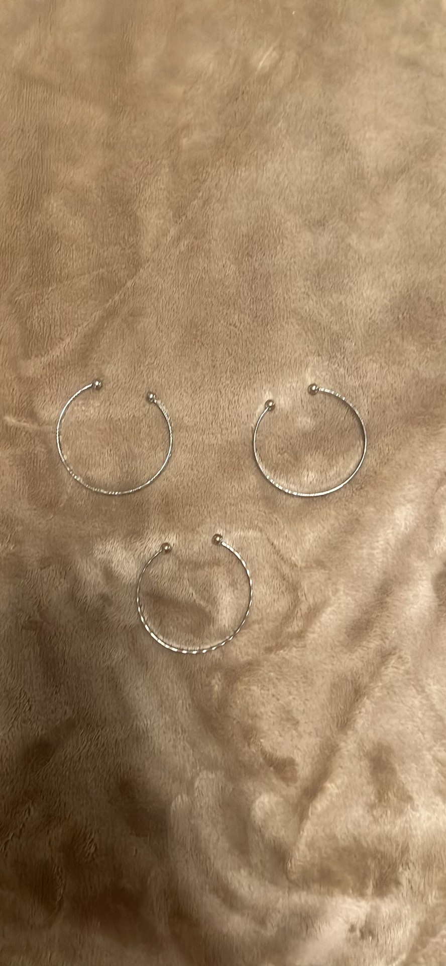 Set of 3 Silver-Tone Twisted Open Cuff Bangle Bracelets