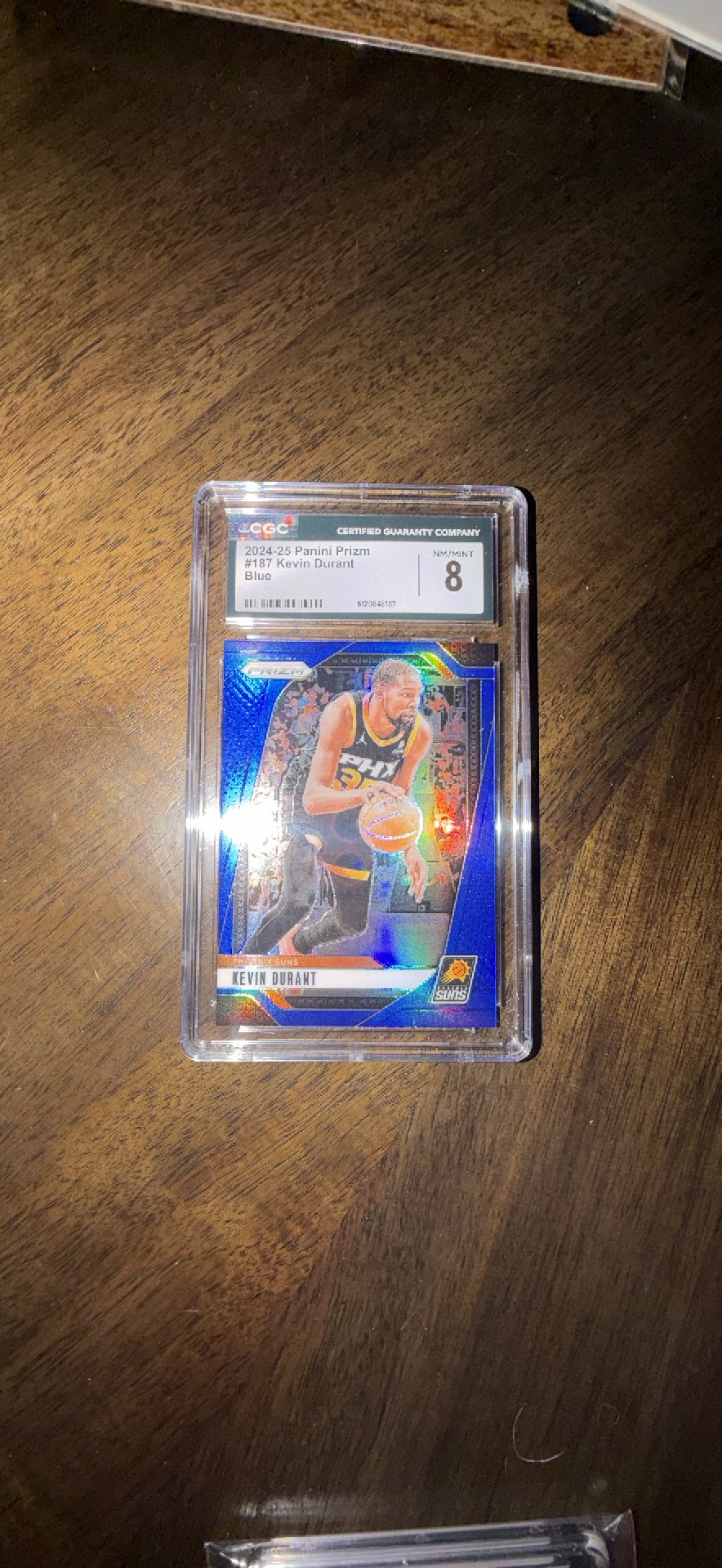 2024-25 Panini Prizm Kevin Durant #187 Blue CGC 8 Graded Basketball Card