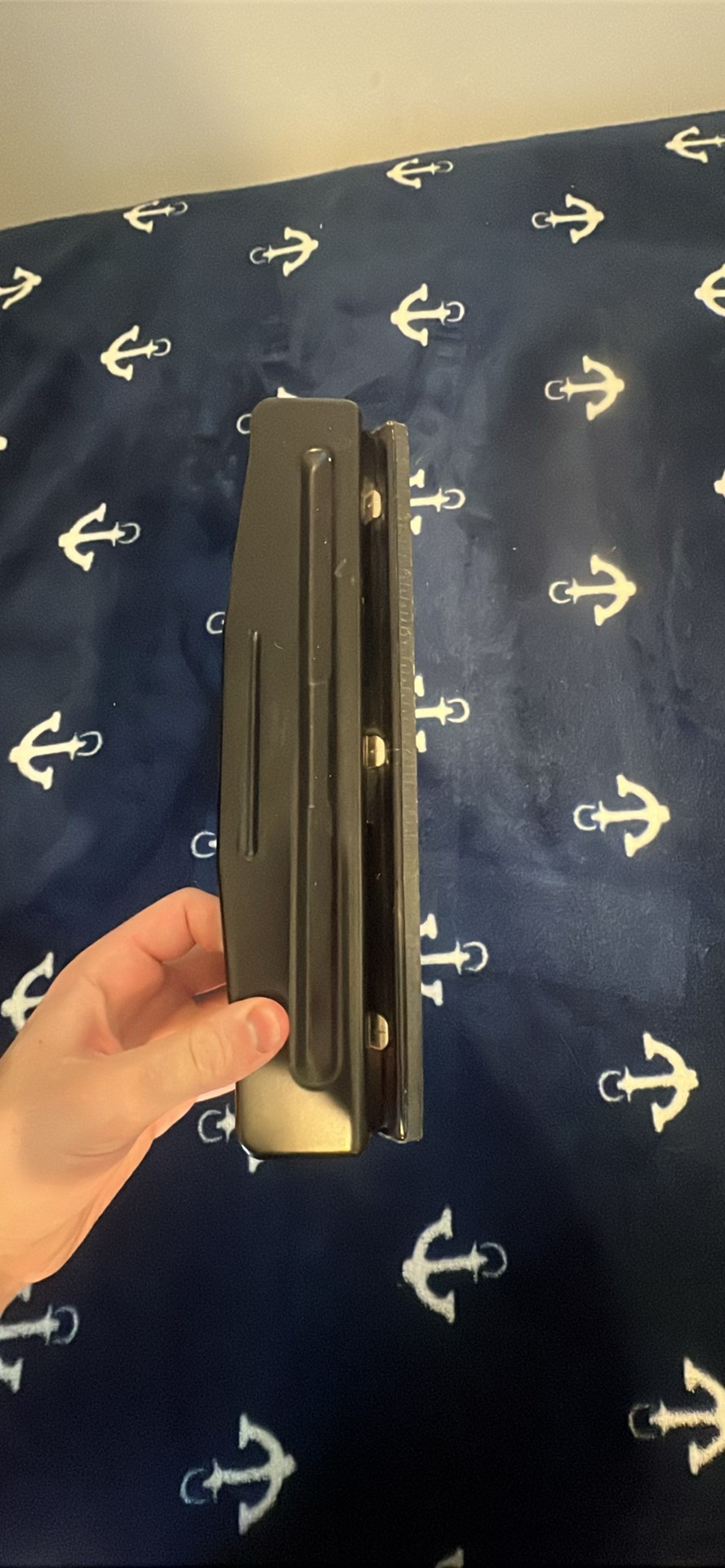 Black Metal 3-Hole Paper Punch Standard Office Desktop Puncher