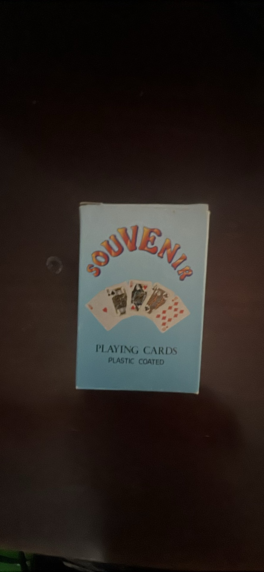 Souvenir Plastic Coated Playing Cards Deck Blue Box